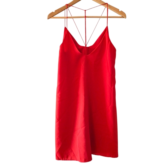 Bardot Spaghetti Straps Feminine Mini Dainty Minimalist Red Dress Size 6 - Picture 10 of 16